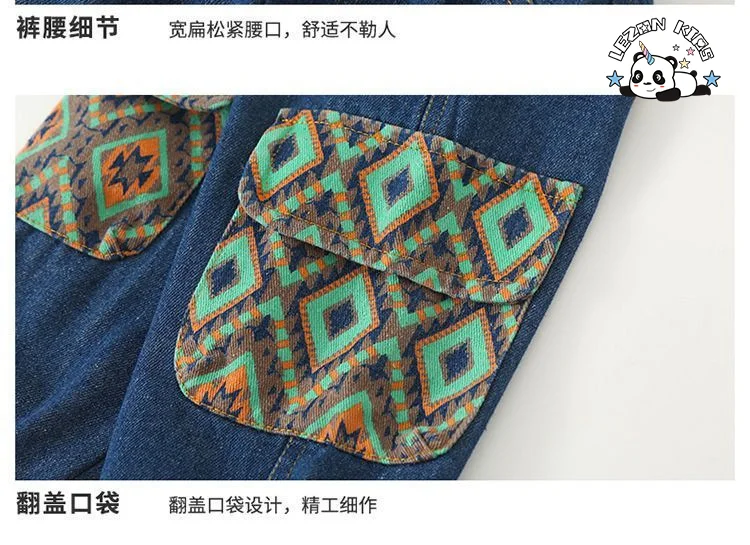 LEZONKIDS - Custom Boys Clothing Sets Comfortable Denim Boy Set Toddlers Summer Sweatshirt Fun Animal Cartoon Prints Two-Piece Pants Outfit